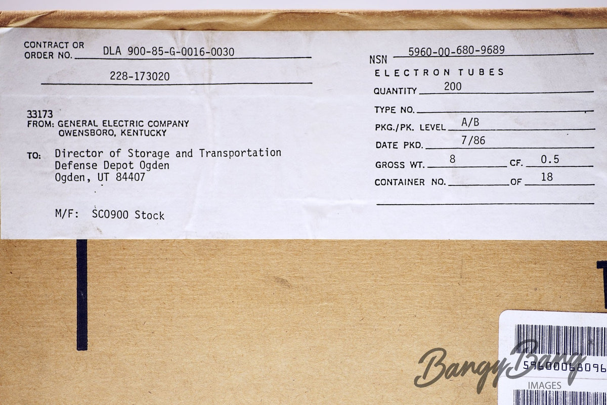 6197 General Electric Audio Vacuum Tube Valve