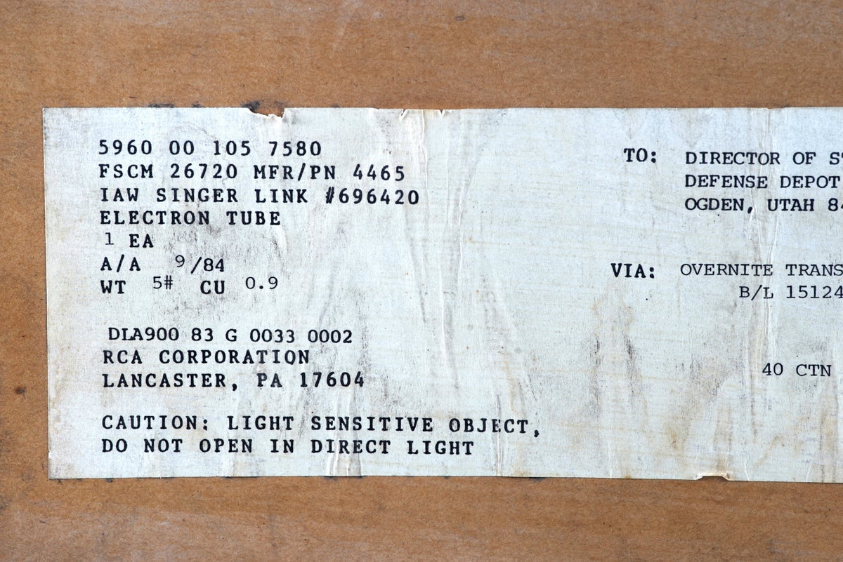 4465 RCA Audio Vacuum Tube Valve