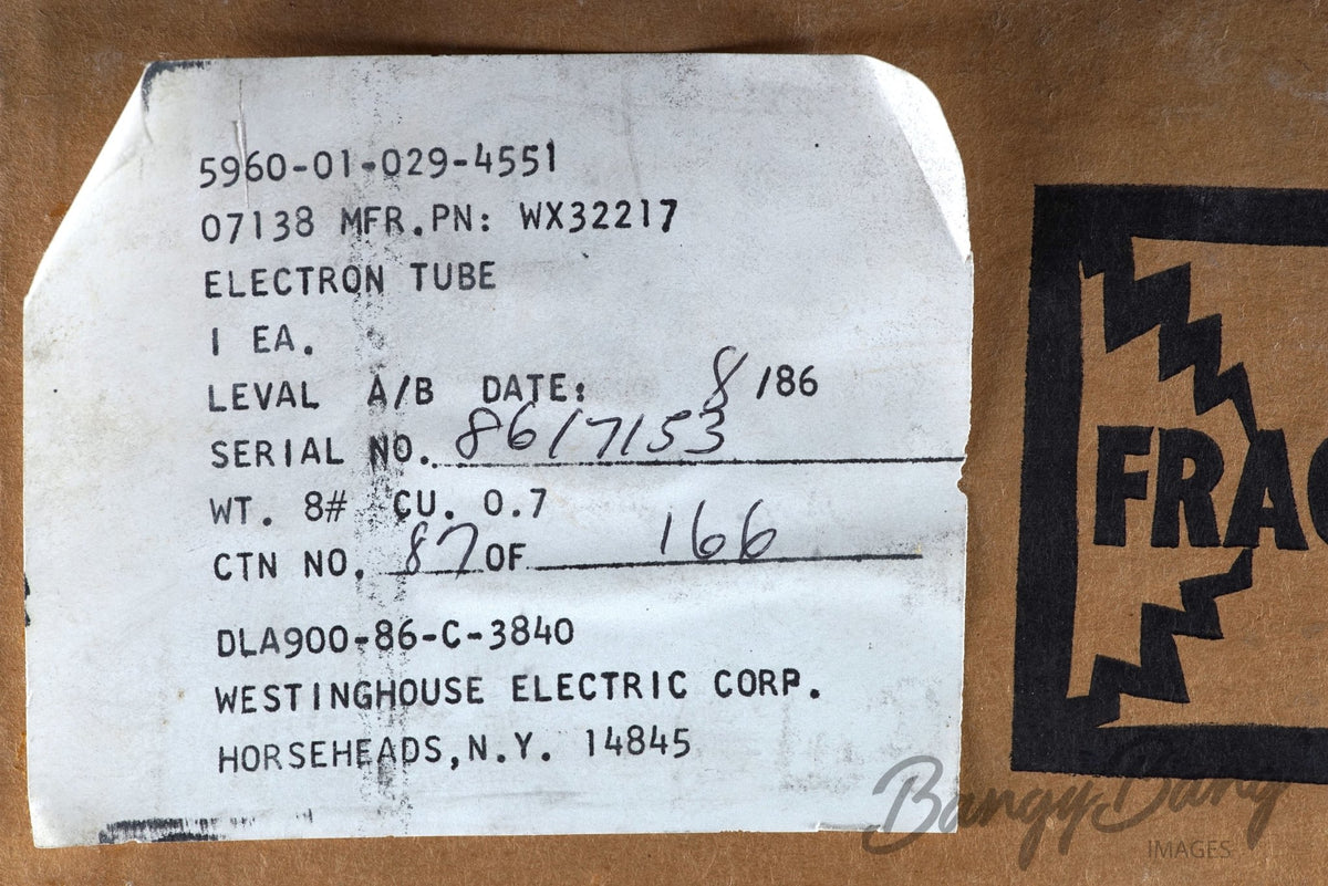 32217 WESTINGHOUSE Audio Vacuum Tube Valve